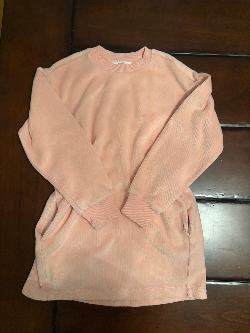 Athleta Girls' Peachy Pink Fleece Pullover Dress
